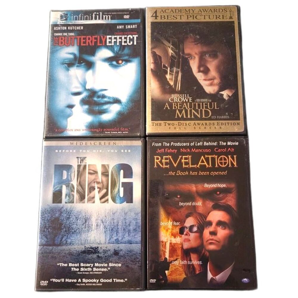 DVD Movie Lot The Butterfly Effect A Beautiful Mind The Ring Revelation